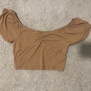 Tan American eagle crop top